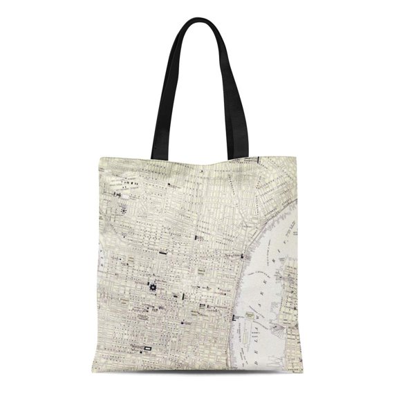JSDART Canvas Tote Bag Pennsylvania Vintage Map of Philadelphia Old Historical Reusable Handbag Shoulder Grocery Shopping Bags