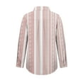 thumbnail image 4 of under 10.00 LYXSSBYX Womens Tops Long Sleeve under $15 Womens Fashion V Neck Striped Roll Up Sleeve Button Down Blouses Tops With Pocket Loose Shirt, 4 of 9