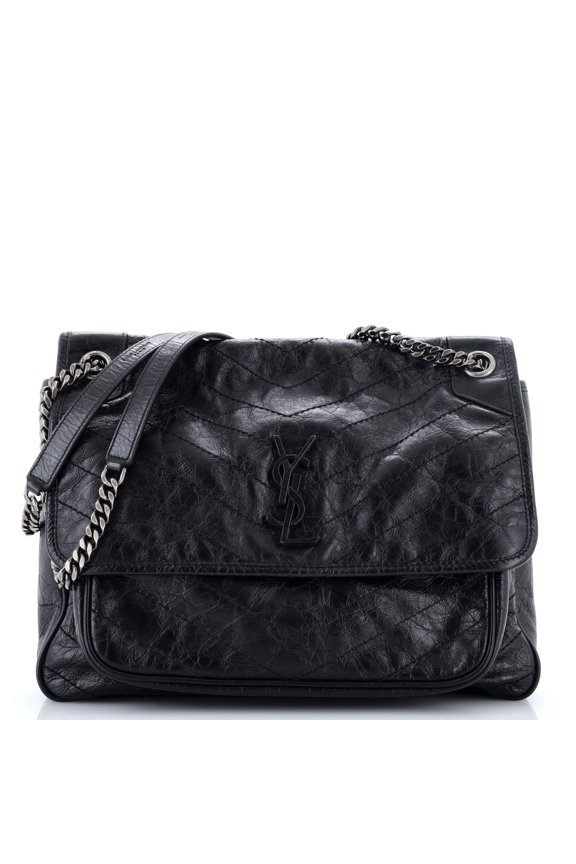 Pre-Owned Niki Chain Flap Bag Matelasse Chevron Leather Large By Rebag