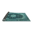 thumbnail image 2 of Ahgly Company Indoor Square Medallion Light Blue Traditional Area Rugs, 5' Square, 2 of 4