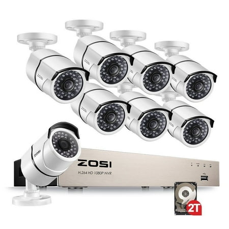 Ethernet Ip Protocol ZOSI Full HD 1080P PoE Video Security Cameras System,8CH 1080P Surveillance NVR, 8x2.0 Megapixel Outdoor Indoor Weatherproof IP Cameras, 120ft Night Vision with 2TB Hard Drive, Power over Ethernet ()