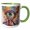 Green/White, variant on 3drose, Surreal Eyeball and Roots, 11oz Two-tone Black Mug