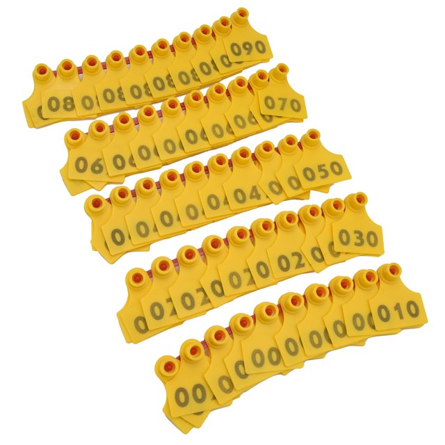 Livestock Ear Tag, Ear Tag Bright Color For Poultry Farms For Farm Yellow,Green,Orange