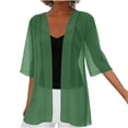 thumbnail image 4 of Short Sleeve Chiffon Cardigans for Women Lightweight Irregular Hem Open Front Cardigan Shrugs Mesh Beach Cover Ups, 4 of 7