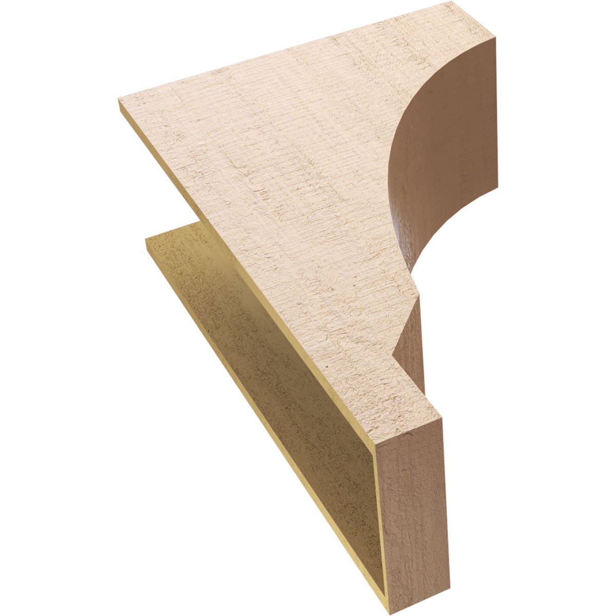 12"W x 24"D x 36"H Classic Moab Rough Cedar Woodgrain TimberThane Corbel, Primed Tan