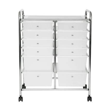 UPC: 0017641006711 | Seville Classics 12-Drawer Organizer Cart  Frost White
