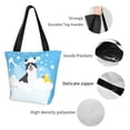 thumbnail image 6 of Kll Tote Bag For Women Collie In Bathtub Print Shopping Grocery Reusable Bags For Office School Shopping Travel, 6 of 8