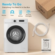 TABU 4.5 Cu. Ft. Front Load Washer, Full Size Washing Machine with 9 Cycles, Auto Balance, Load Detect, LED Display, 110V, White