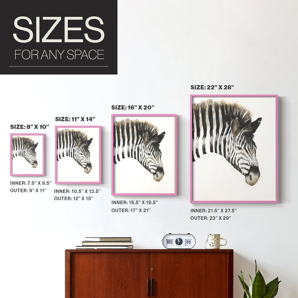 Zebra Stripes Framed Print - Solid Wood in Single Picture Frame Solid Wood 2 Framed Print