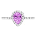 thumbnail image 7 of Solitaire with Accents Engagement Ring for Women - 0.755ct Simulated Alexandrite in 14K White Gold Promise Ring, 7 of 7