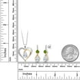 thumbnail image 2 of Gem Stone King 925 Sterling Silver and 10K Yellow Gold White Moissanite Green Peridot and White Lab Grown Diamond Pendant Necklace Earrings Set for Women (4.18 Cttw, with 18 inch Chain), 2 of 3