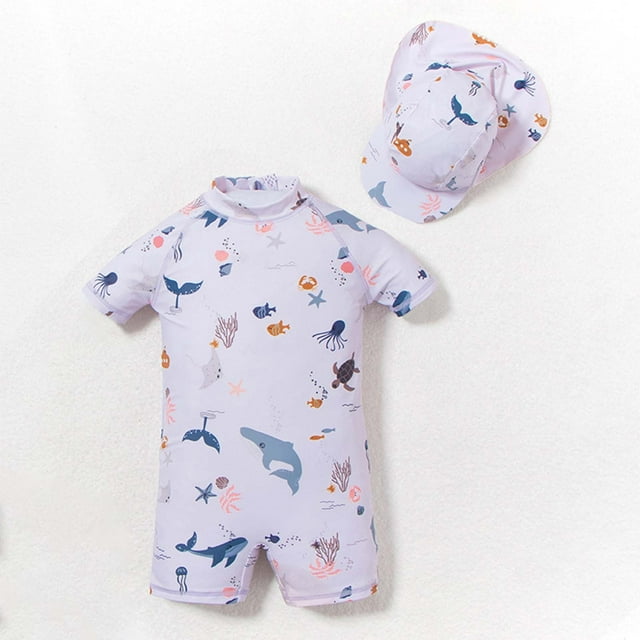Kids Swimsuits Cute Print Kids Bathing Suits Boy Rash Guard Swimming Suit 4-5 Years