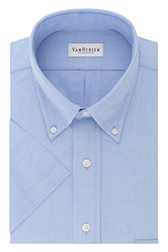 Van Heusen Men's Dress Shirts Short Sleeve Oxford Solid 