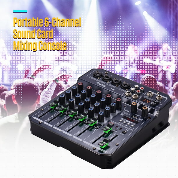 Console de mixage USB portable 4 canaux La table de mixage audio numérique  prend en charge la connexion BT pour le réseau d'enregistrement en studio  Diffusion en direct DJ Karaoké 