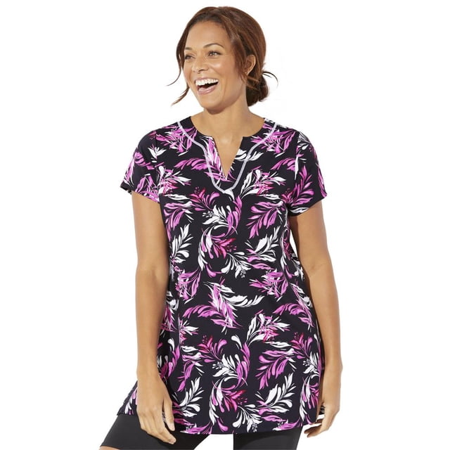 Swimsuits For All Women's Plus Size Swim Tunic - UPF 50+, Chlorine Resistant, 32" Length Cover-Up