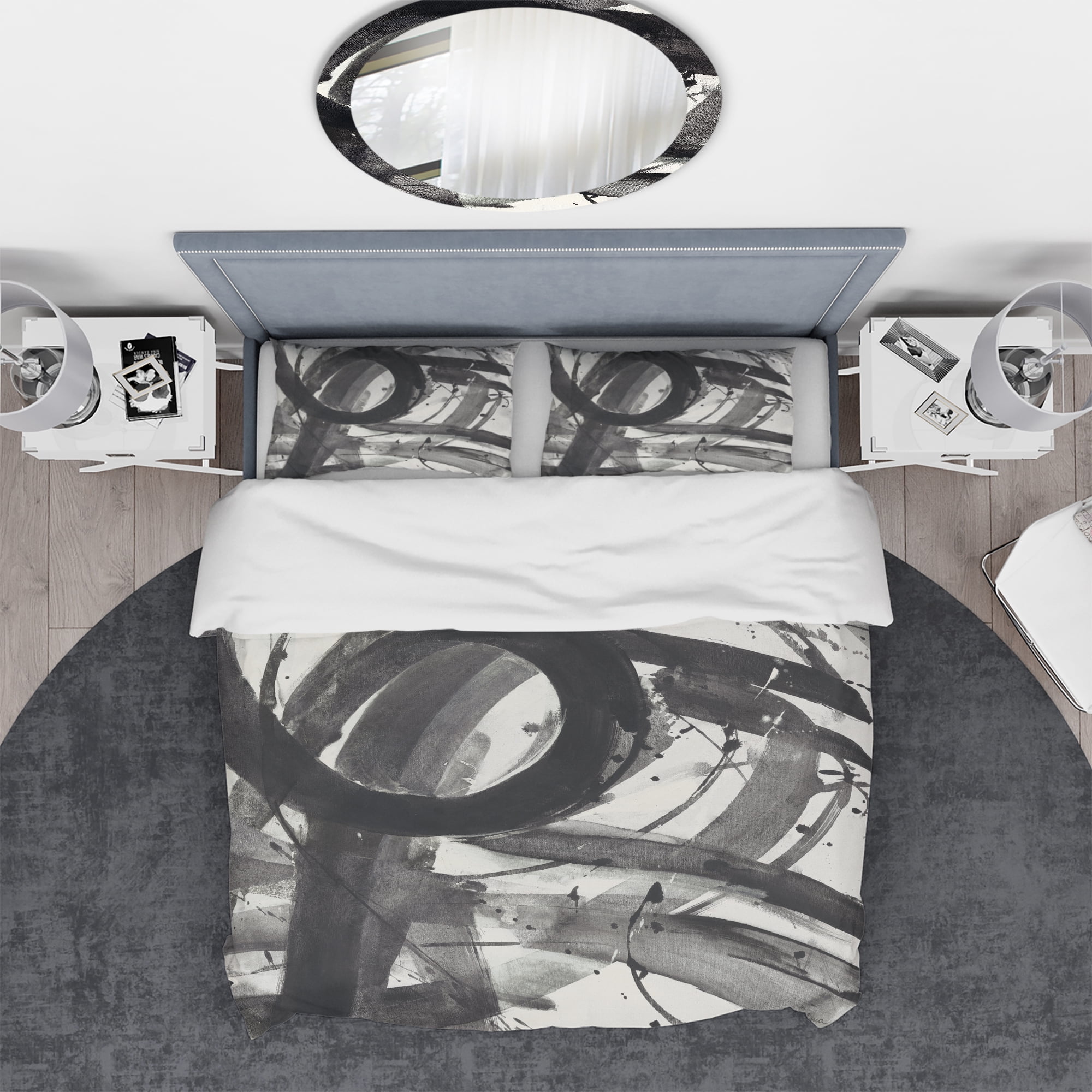 Designart 'Minimalistic Roller II' Geometric Duvet Cover Set