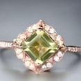 thumbnail image 2 of Princess Cut Peridot Ring in 18k Solid Gold, White Gold, Rose Gold, 2 of 2
