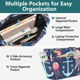 thumbnail image 3 of FORMRS Tote Bag for Women Quilted Large Capacity Travel Work Carry On Shoulder Handbag, Blue Anchor, 3 of 7