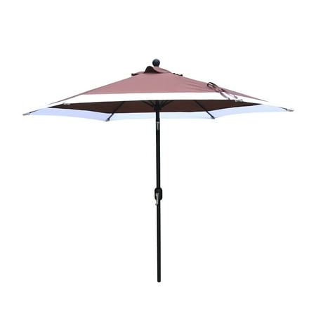 Hommoo 9 Outdoor Patio Umbrella White And Coffee From Accuweather Hommoo 9 Outdoor Patio Umbrella White, Royal 10 Ft Cantilever Patio Umbrella In Beige