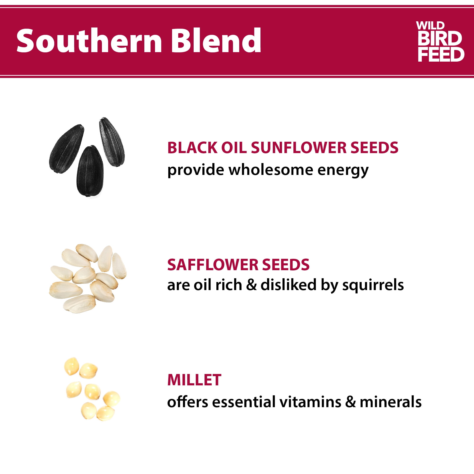 (3 pack) Southern Regional Blend Wild Bird Food, Dry, 1 Count Per Pack, 5 lb. Bag