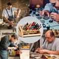 thumbnail image 4 of Screwdriver Holder - Wooden Plier Organizers, Screwdriver Organizer, Wooden 53-Hole Storage Stand Rack With Tray, Hand Tool Organizer For Hobby Repair Desktop Bookshelf Pegboard Garage Truck, 4 of 8