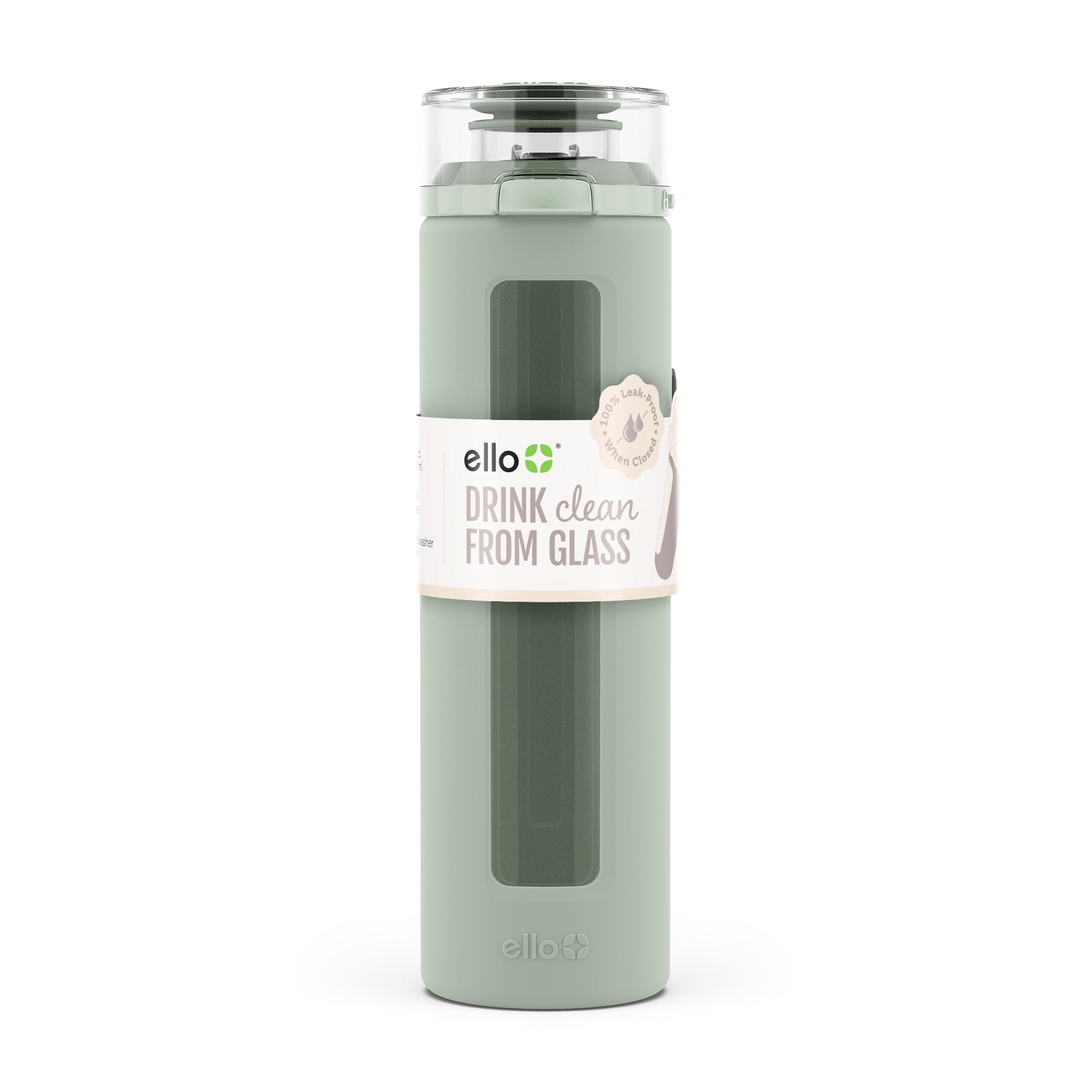Ello Clara 20oz Glass Water Bottle with Silicone Sleeve