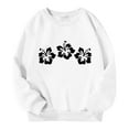 thumbnail image 4 of WEIYLL Hoodies for Girls Kids Flower Print Crew Neck Pullover Shirt White Fall Tops Casual 12-13 Years, 4 of 4