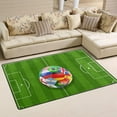 thumbnail image 2 of Coolnut Lightweight Soft Area Rugs 60 x 39 inch (5'x 3'3"), Soccer Ball with Russia Flag Floor Mat for Kids Playing Room Hardwood Floor Living Room Nursery Rugs, 2 of 6