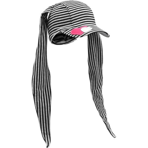 Bunny Ears Hat Baseball Cap Women Y2k Cute Stripe Heart Adjustable Sun Hat