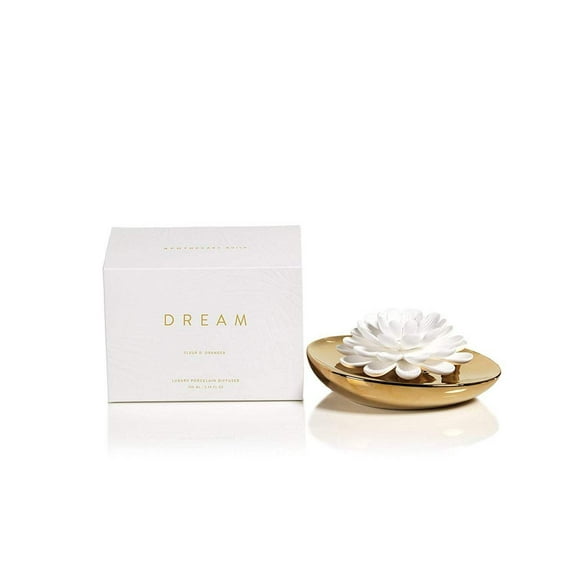 Zodax "Dream" Porcelain Flower Diffuser, Moroccan Peony Fragrance