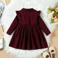 thumbnail image 2 of Mercatoo Toddler Baby Girls Fall Clothing Solid Cotton Irregular Skirt Winter Dress Long Sleeve Skirt Outfits Toddler 𝐓racksuit, 2 of 5