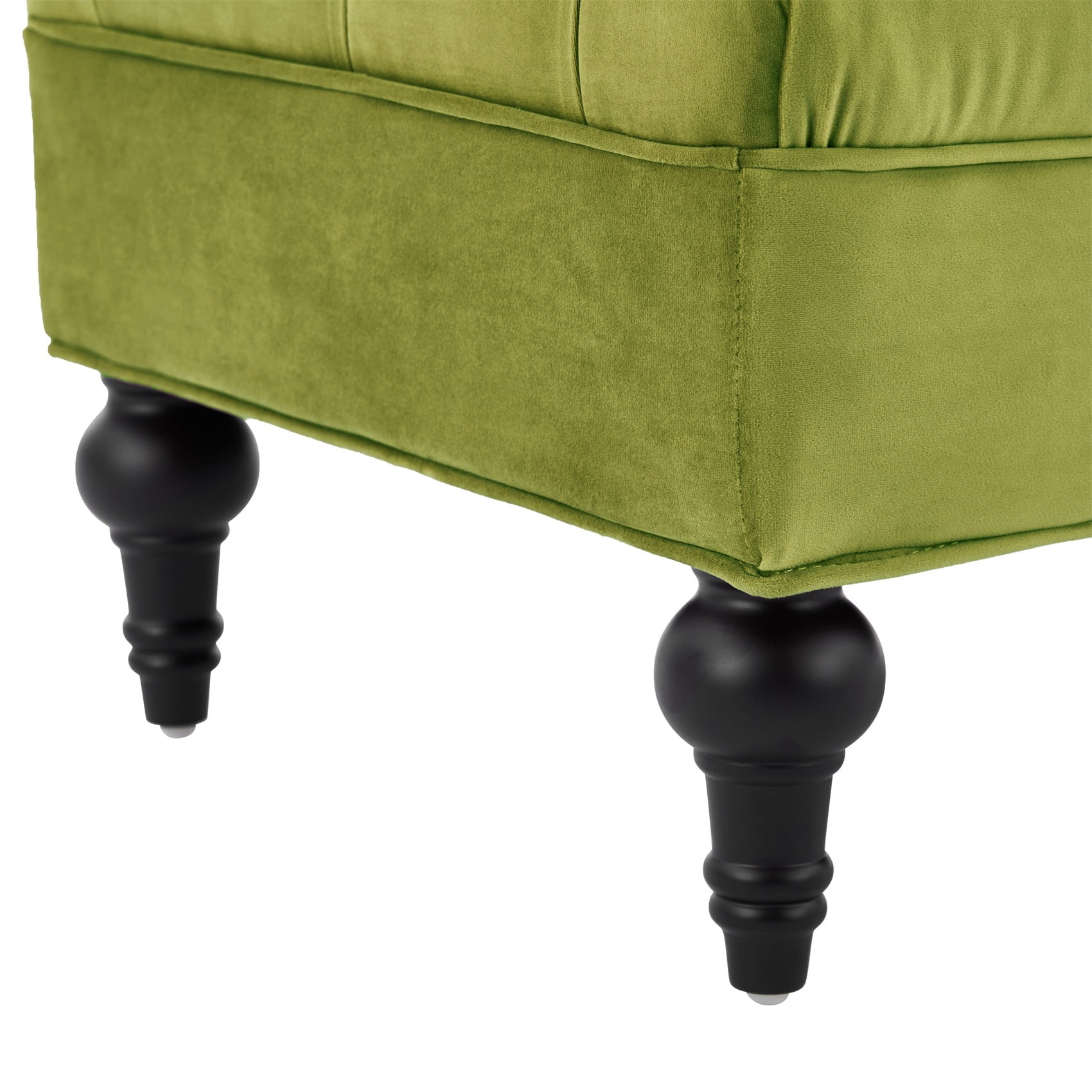Alvantor Velvet Upholstered Bench with Detachable Pillows for Bedroom, Living Room, Entryway - Green