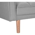 thumbnail image 3 of Modern Tuft Futon Couch Convertible Loveseat Sleeper Reclining Sofa Bed Twin Size with Arms and 2 Pillows for Living Room, Light Grey, 3 of 9
