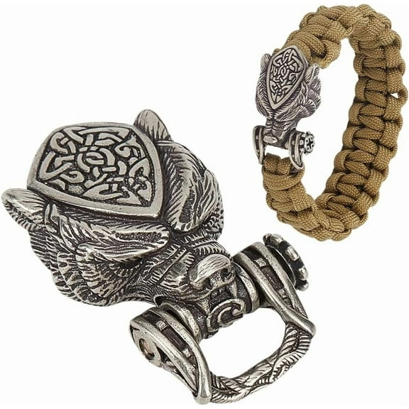 1pc Brass Buckles for EDC Rope Making Bear Head Antique Silver 16.5x22x10.5mm Hole: 15.5x4mm