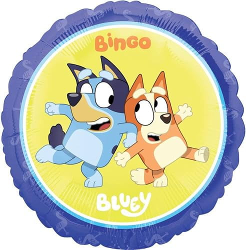 Anagram Bluey 6th Birthday Party Supplies Bingo Foil and Latex Balloon Bouquet Decorations 16pc