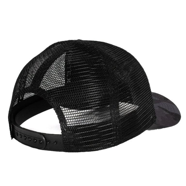 VORTEX Logo Snap Back Black Camo Hat with Mesh Panels and