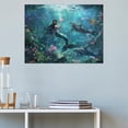 thumbnail image 3 of AVOI Mermaid Wall Art Ocean Dolphin Pictures Wall Decor Mermaid Canvas Painting Print Home Modern Artwork Decorations for Bathroom Living Room Bedroom Office Unframe: 24x20in, 3 of 6