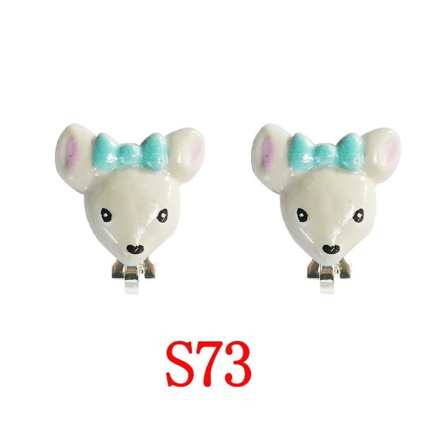 Pendientes con clip para la oreja para niños, con dibujos animados, sin orificio para la oreja, con forma de sirena y unicornio