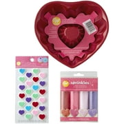 Wilton Heart-Shaped Tube Cake Baking and Decorating Set, 3-Piece