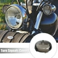 thumbnail image 2 of 2pcs Black Motorcycle Turn Signal Light Lens Covers Front Rear for Harley Dyna Street Glide Softail Road King Springer, 2 of 6