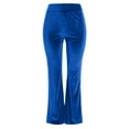 thumbnail image 4 of Summer Pants for Women Solid Color Autumn And Winter Suede Straight Leg Wide Leg Temperament Elegant Commuting Casual Pants Travel Women V Leggings for Casual Pant Suits Tall Dress Blue XL( 2), 4 of 5