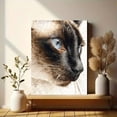 thumbnail image 6 of Siamese Cat Canvas Portrait, Coffee Shop Bookstore Wall Decoration, 6 of 8