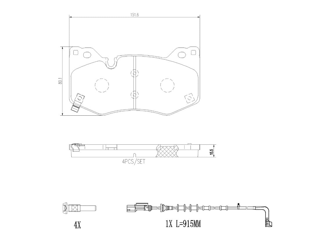 Brembo Ktx0141 Brake Kit With Rotors, Pads, Pad Wear Sensor