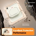 thumbnail image 5 of for Samsung Galaxy Tab A9 Case 8.7 inch, 360 Rotating Shockproof Cover with Stand, Handle, Shoulder Strap (2023, SM-X110/X115/X117), Cream Rose Gold, 5 of 7