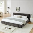 thumbnail image 4 of King Size Upholstered Storage Bed Frame with Headboard and Drawers, Modern Platform Bed with Ample Storage Space, 4 of 10