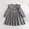 thumbnail image 5 of QSXADF Girls Long Sleeve Dress Toddler Casual Dress Floral Print Long Sleeve Collared Crew Neck Comfortable Casual Toddler Girl's Dresses Toddler Girls Outfits, 5 of 8