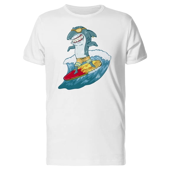Funny Surfing Shark Tee Men's -Image by Shutterstock