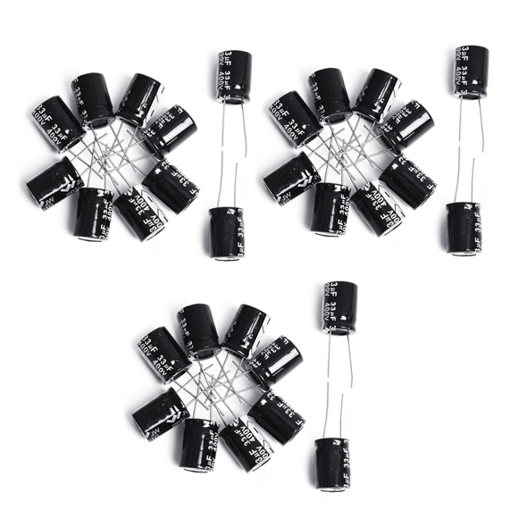 30 Piezas de Aluminio Electrolitico Condensador 33UF 400V