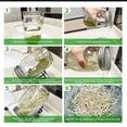 thumbnail image 6 of Sprouting Jar Kit - 2 Large Wide Mouth Mason Jars with 316 Stainless Steel Screen Sprout Lids, Blackout Sleeves, Tray, Stand | Seed Sprouter Set for Growing Broccoli, Alfalfa, Mung Bean (Black Cover), 6 of 7