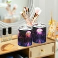 thumbnail image 3 of Yayeee 4 Pack Qtip Holder Bathroom Cotton Swab Canister with Lid Clear Dispenser Set, Pink Road, 3 of 6